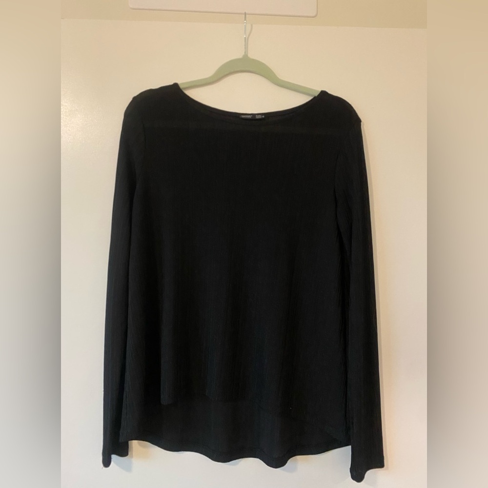 Zara Semi-Sheer Black Long-Sleeve Size Medium